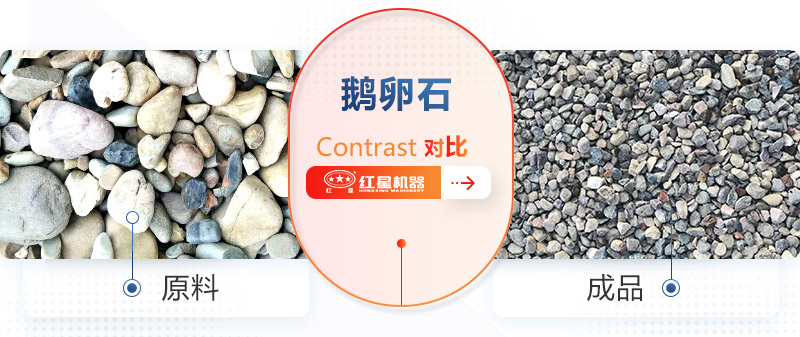鹅卵石破碎前破碎后
